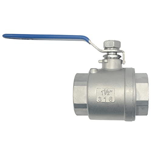 Image of DAN SPEED 1-1 /2 inch MPT Female 316 Stainless Steel Full Port Ball Valve Vinyl Handle WOG1000 (1.5 Inch 2pcs)