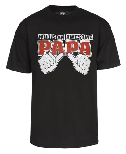 Humor Tees Who's an Awesome Papa - Camiseta de manga corta para hombre Camiseta personalizada - Negro - X-Large