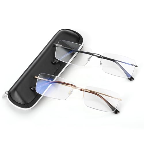 SKYOAK 2 Pack Blue Light Blocking Reading Glasses