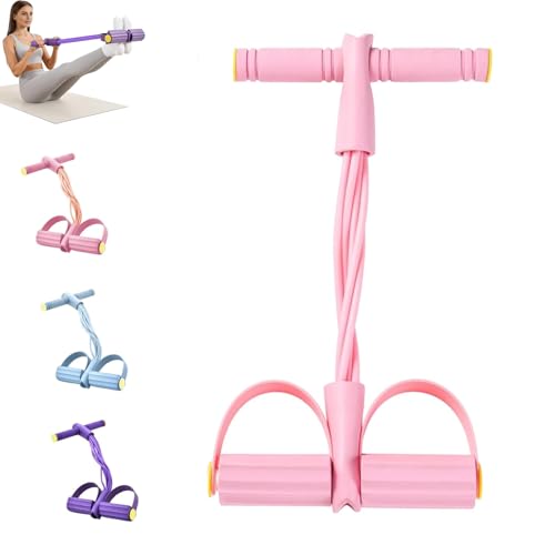 Bandas de resistencia para ejercicio, pedal de pie con asas elásticas, sistema de resistencia multitubo para entrenamiento de abdomen, cintura, brazos y piernas