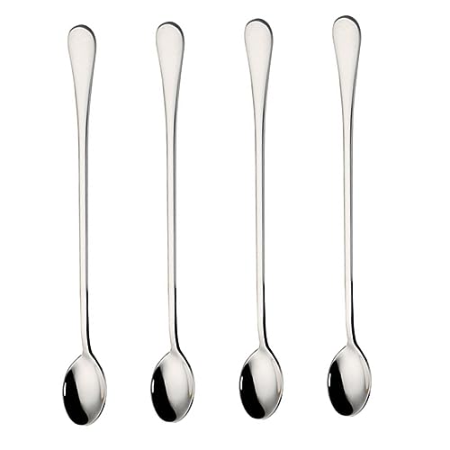 4pcs Stainless Steel Ice Spoon Stainless Mixing Spoon Stainless Spoon Stainless Ice Scoop Stainless Ladle Creative Mixing Spoon Household Spoon Kitchen Tableware Kitchen Supplies