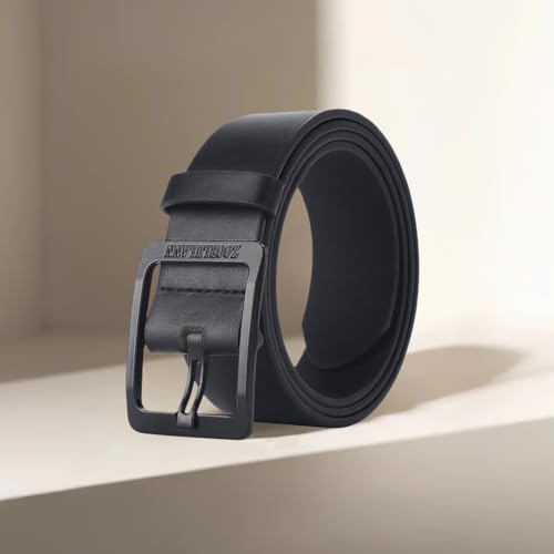 Men’s Leather Belt with Classic Buckle Fashion Waist Belts for Casual Wear Vintage Leathers Waists Belt