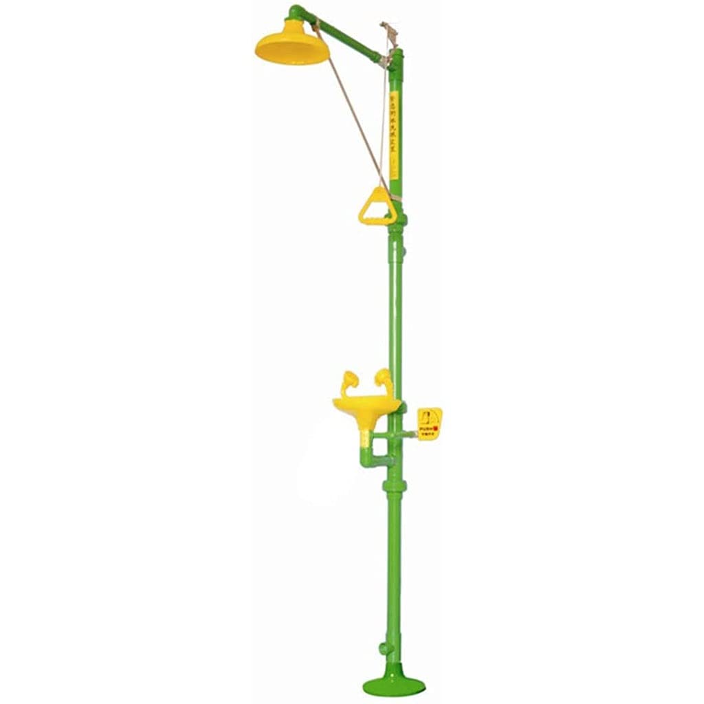 Lavaojos de Emergencia de Tipo Vertical Pedestal de Revestimiento de ABS Estación Lavaojos Combinada de Acero Inoxidable Sistema de Ducha Lavaojos