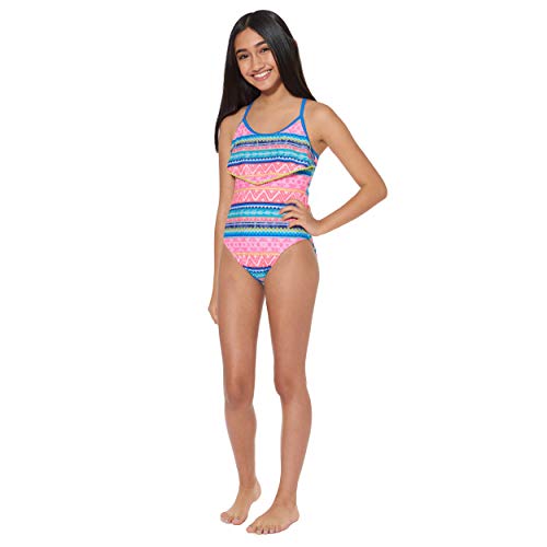 Tommy Bahama Girls' One-Piece Swimsuit Bathing Suit, Blue/Red, 5 #TOP2