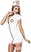 Donne Sexy Lingerie Cosplay Costume Infermiera Vestito Dottore Generale Sexy Tentazione Cerniera Cosplay Nightwear, bianco, XXL