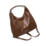 Shurhome Mochila/mochila de cuero, marrón