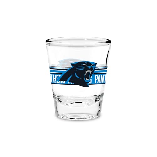 Rico Industries NFL Football Carolina Panthers Standard 1.7oz Shot Glass Durable Barware for Game Day & Home Bars