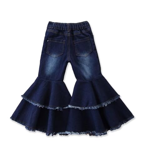 Toddler Girl Bell Bottom Jeans Baby Girls Bell-Bottoms Ruffle Trousers Flare Pants2