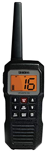 Uniden Atlantis 155 Handheld Two-Way Vhf Marine Radio, Floating Ipx7 Submersible Waterproof, Dual-Color Screen, All Usa/International/Canadian Marine Channels, Noaa Weather Alert, 10 Hour Battery #TOP6