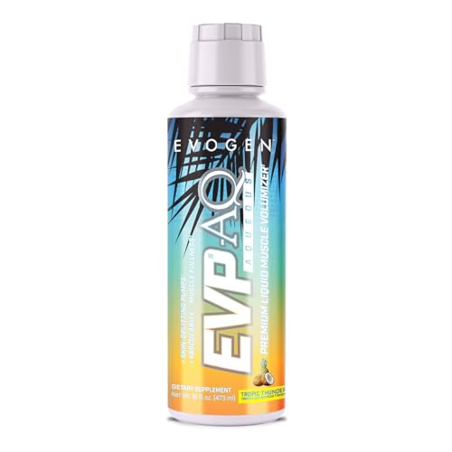 Evogen EVP AQ - Liquid Glycerol Muscle Volumizer | Pre Workout for Pumps Vascularity & Hydration | Premium Preworkout for Men & Women | Tropic Thunder | 16 fl oz