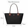 Elite Apparel Women’s Waterproof Nylon Tote Bag Large Foldable Shoulder Handbag for Work (Black) #4