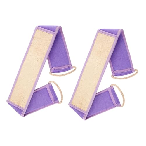 VALICLUD 2 Piezas toalla de baño de lufa exfoliante corporal coreano paño de limpieza coreano almohadilla de esponja de lufa lavadora trasera esponja vegetal Violet