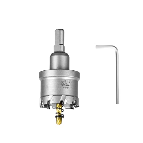 Image of SALI 1-5 /8 inch (41mm) TCT Hole Saw Kit Tungsten Carbide Tipped Hole Saw Drill Bit with Titanium-Plated Pilot Drill bit for Metal, Stainless Steel, Iron, Wood, Plastic