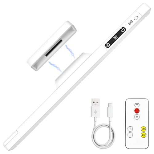 HOTUT Recargable LED Armario Luz con Control Remoto, Regulable Lampara LED Adhesiva para Gabinete, Luz de Armario con 5 Colores Temperatura USB-C Recargable, para Gabinete, Cocina, Escalera, Pasillo