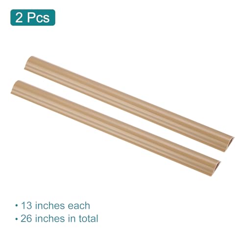 HARFINGTON 2 piezas cubre cables para piso 13in x 1.4in x 0.4in PVC protector de cables para piso para ocultar cables y prevenir tropiezos, marrón (26in longitud total) miniatura 3