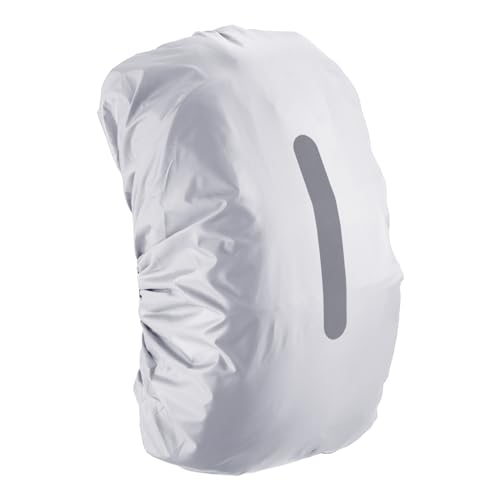 M METERXITY Backpack Rain Cover - Waterproof Lightweight Cover with Vertical Reflective Strap, Apply to Cycling/Hiking/Mountain Climbing (55-65L, L, Silver Tone)