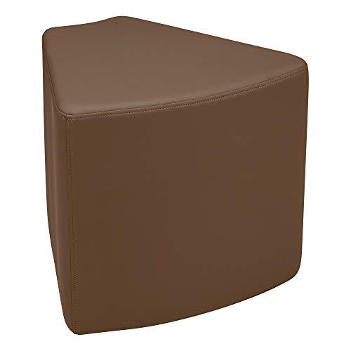 Image of Sprogs 18 inch H Structured Wedge Stool -Flexible Modular Collaborative Soft Seating for Office, Home, Lounge and School Classrooms with Durable Frame & Set of 2 inch Casters Add-on -Chocolate