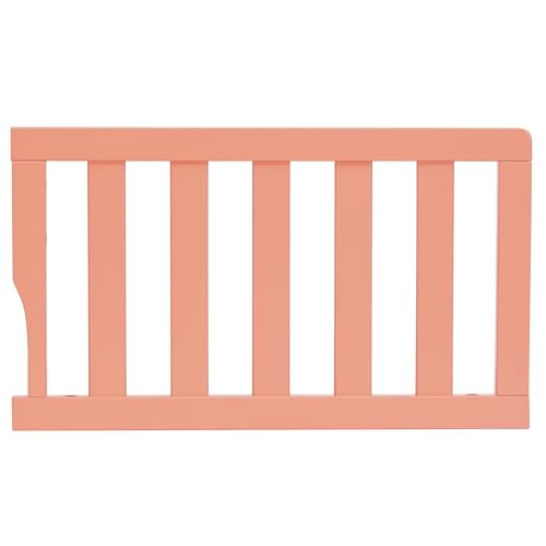 Image of Dream On Me Toddler Guard Rail for Convertible Crib, Solid Wood Bed Rail for Toddler Bed Conversion, Fusion Coral