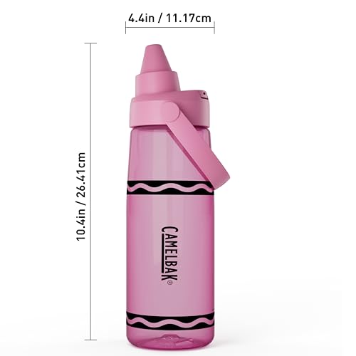 Image of CamelBak Crayola Chug Water Bottle for Everyday Hydration, Tritan Renew Design with Chug Lid, 25oz, Pink Flamingo