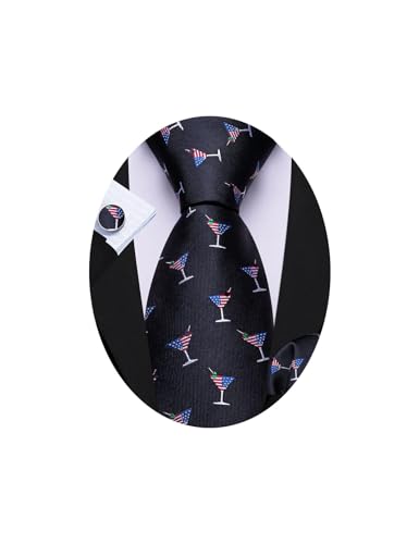 Image of Barry.Wang Man Tie Sets Skull Ties Animal Extra Long Necktie Silk Woven Handkerchief Cufflinks Festival Party Gift