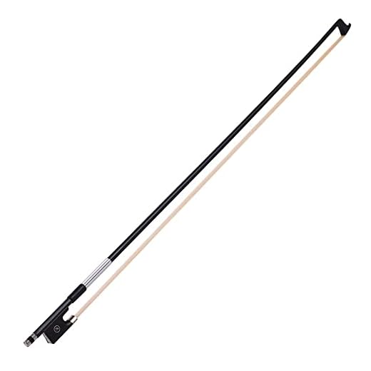Qudai Fibra de carbono 4/4 tamanho completo violino Violino círculo estilo Bow ébano sapo PC