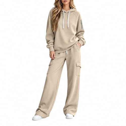 Womens Sweatsuits 2 Piece Set Pullover Hoodie With Cargo Jogging Suits | womens jogging suits 2 piece set baggy comfy tracksuits casual soft sweat sets - image 1