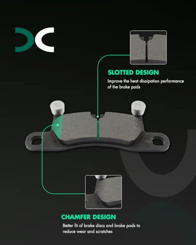 Image of SCITOO D1453 Rear Metal Brake Pads Sets w /Hardware Replacement For Porsche For Cayenne 2011-2018,For Volkswagen For Touareg 2011-2017