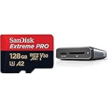 SanDisk Extreme PRO 128GB UHS-I microSDXC card + SD adapter + RescuePRO Deluxe with the SanDisk Professional PRO-READER SD and microSD