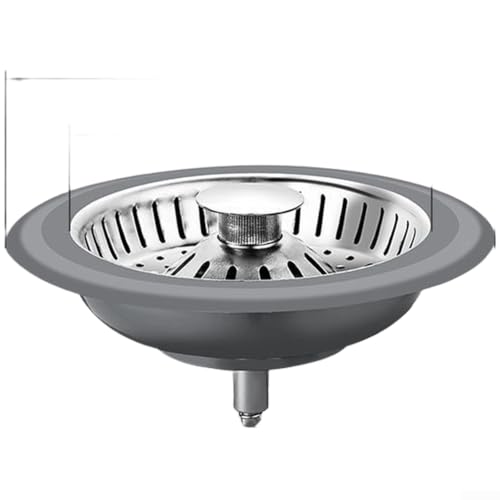 Filtre d'évier en acier inoxydable, 1 lot de noyau à ressort à l'ancienne, bouchon de vidange de type presse, maille de drainage rapide, anneau en silicone...
