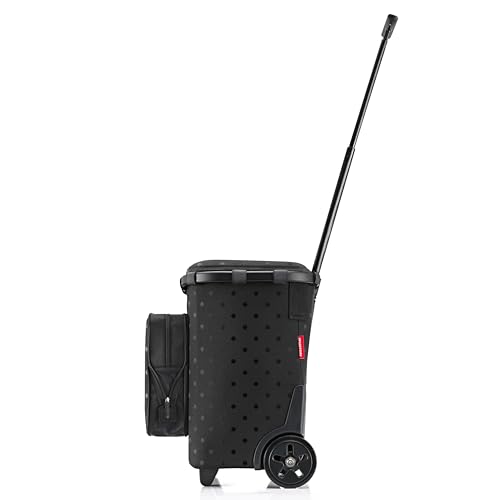 reisenthel carrycruiser Plus in Glossy dots Black – Tragbarer Einkaufstrolley mit Kühlfach, Schultergurt und herausnehmbarer Netz-Innentasche – Obermaterial aus recycelten PET-Flaschen – Bild 8