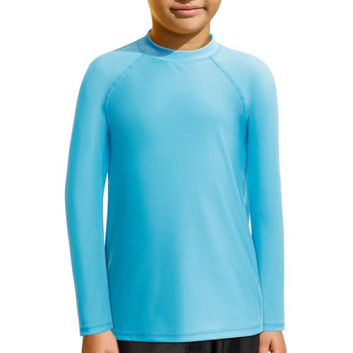 MASOCIO Camiseta Proteccion Solar Niño UV UPF 50+ Camiseta Baño de Manga Larga Traje Camiseta Agua Surf Niño Secado Rapido para Natacion Piscina Playa 5 Años Azul