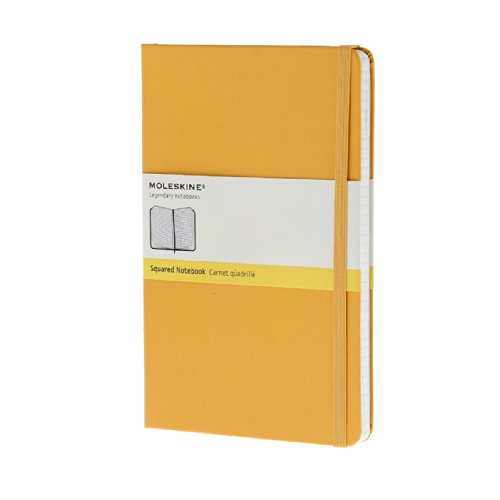 Moleskine Classic Notebook, Large, Squared, Orange Yellow, Hard Cover (5 x 8.25)