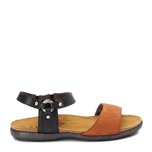 Image of NAOT Women's Sabrina Sandal Jet Black Lthr /Hawaiian Brown Nubuck 11-11.5 M US