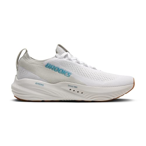 Brooks Men’s Glycerin Stealthfit 22 Neutral Running Shoe - White/Oyster/Blue - 13 Medium - image 2