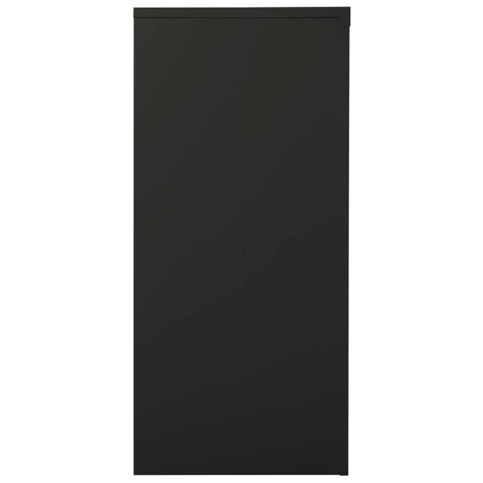 LAPOOH Armario con Puerta corredera, Armario Metalico, Armario Oficina, Mueble Archivador, Armario Archivador, Armario De Almacenamiento, Archivero Documentos, acero Antracita 90x40x90 cm