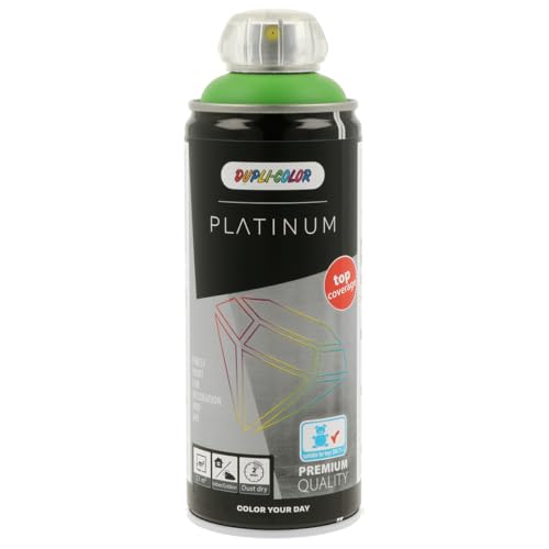 DUPLI-COLOR PLATINUM RAL 6018 gelbgrün seidenmatt 400 ml Spraylack, schnelltrocknend, exzellente Deckkraft, hohe Ergiebigkeit, UV-beständig, lichtecht und langlebig