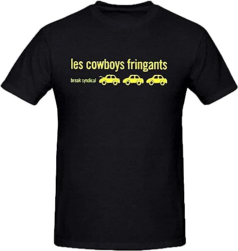 Photo de Les Cowboys Fringants Break Syndical Black Tee Shirts for Men T-Shirts à Manches Courtes(XX-Large)