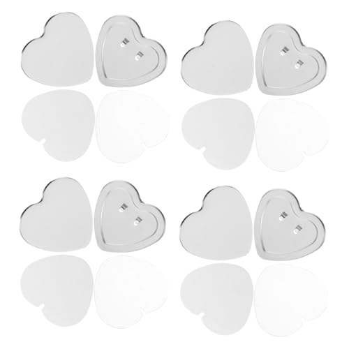 HOODANCOS Heart Shape Button Maker Supplies 100 Sets Blank Button Pins Backs Films for