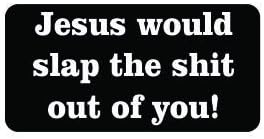 (3) Jesus Would Slap the Shit Out of You Funny Hard Hat/Helmet Vinyl Decal Sticker