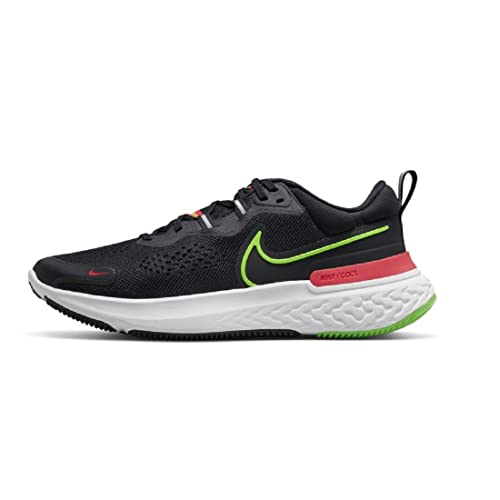 Nike React Miler 2, Zapatillas Hombre, Black Green Strike Siren Red White, 44 EU
