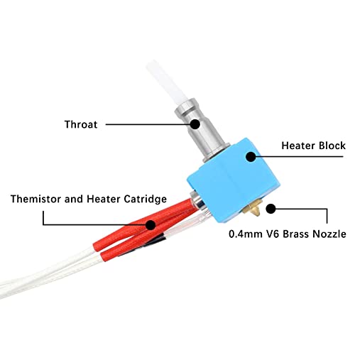 iMetrx Kobra Hotend mit 2Stück V6 Gehärtete Düse für Anycubic Kobra 3D Drucker