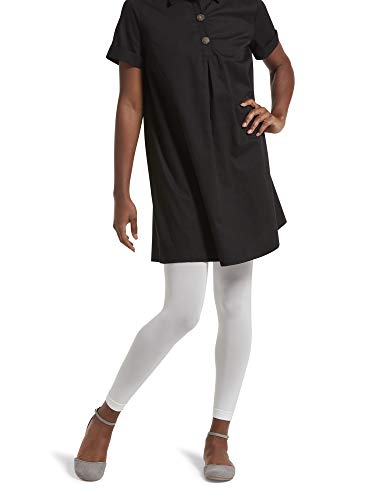 No Nonsense Women s Super Opaque Control Top Footless Tight, White, Extra Large