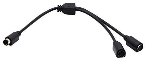 Zdycgtime S-Video 4 Pin Mini Din Y Splitter Connector Cable 4 Pin Mini Din S-Video Male To 2 Female Y Splitter Extension Adapter Cable For Svhs/S-Video Cable(28Cm/11Inch) #TOP3