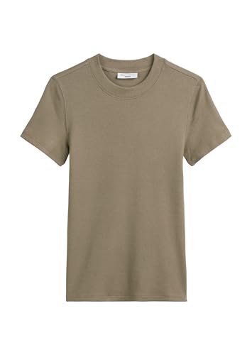 Marc O'Polo Denim Damen T-Shirt mit Rundhalsausschnitt Slim Fit, Grün (Dusky Green), XL – Ansicht 6