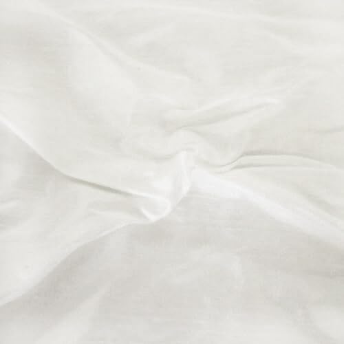 Silk Dupion Fabric, 100% Silk Yarn, 112cm Wide, Luxurious Slub Texture, for Fashion and Soft Furnishings, Multiple Colours (White (1), Sample (15 cm x 15cm))