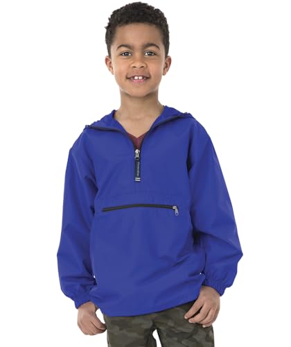 Image of Charles River Apparel Youth Pack-N-Go Pullover, Kids Lightweight Packable Water-Resistant Windbreaker