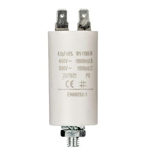 CABLEPELADO Condensador de arranque para motor eléctrico | Condensador Permanente | monofásico | 4 terminales | Apto para bombas, compresores, lavadoras, maquinas de aire | 450 VAC | 4.5 uF