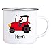Produktbild 4you Design Emaille Tasse Kinder personalisiert  Traktor  Trecker Namenstasse  Geschenk für Jungen & Mädchen  Bruchsicher & Leicht  Geschenkidee zur Einschulung & Geburtstag - 300ml