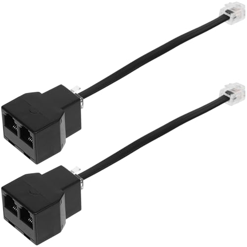 2 Pack Rj14 4 Core 6p4c Telephone Splitter Adapter for Modems