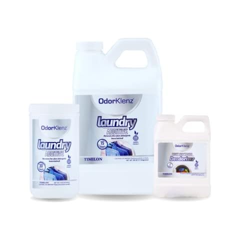 OdorKlenz Liquid & Powder Laundry Additive Plus Washing Machine Deodorizer, HE Friendly, Odor Removal, Safe Cover